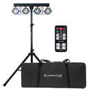 Eliminator Mini Par Bar, Portable Par Lighting System, Includes 4 x Mini Par RGBW, Tripod Stand, Wireless Remote, and Carry Bag