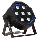 Eliminator Lighting LP 8R, Compact LED Par with 7 x 8W RGBW 4-in-1 Center LEDs and 32 RGB Ring LEDs, Animated Ring Effects, Wireless Remote, 4 DMX Channel Modes