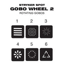 Eliminator Stryker Spot, 150 Watt LED Moving Head with 2 Gobo Wheels, Motorized Zoom and Focus