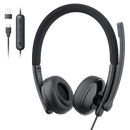 EMEET GeniusCall HS50, On-Ear ENC Headset with 270 Degree Rotatable Noise-Cancelling Boom Mic, In-Line Controls with One-Click Mute, Soft Foam Earpads and USB-C with USB-A Adapter