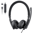 EMEET GeniusCall HS50, On-Ear ENC Headset with 270 Degree Rotatable Noise-Cancelling Boom Mic, In-Line Controls with One-Click Mute, Soft Foam Earpads and USB-C with USB-A Adapter