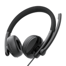 EMEET GeniusCall HS50, On-Ear ENC Headset with 270 Degree Rotatable Noise-Cancelling Boom Mic, In-Line Controls with One-Click Mute, Soft Foam Earpads and USB-C with USB-A Adapter