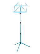 K&M 100/1 Music Stand, Ocean Blue, 3-Piece Folding Design, Traditionally Foldable, Non-Scratching Locking Screws, Height 480-1230 mm, Steel