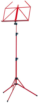 K&M 100/5 Music Stand, Red, 3-Piece Folding Design, Traditionally Foldable, Non-Scratching Locking Screws, Height 500-1,300 mm, Steel