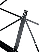 K&M 101 Music Stand, Black, 3-Piece Folding Design, Traditionally Foldable, Non-Scratching Locking Screws, Height 410-1,225 mm, Steel