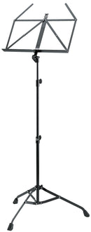 K&M 107 Music Stand, Black, 3-Piece Folding Design, Traditionally Foldable, Non-Scratching Locking Screws, Height 675-1,475 mm, Extremely Stable, Steel