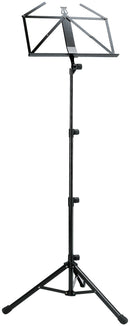 K&M 10810 Music Stand, Black, 3-Piece Folding Design, Traditionally Foldable, Non-Scratching Locking Screws, Height 720-1,520 mm, Steel