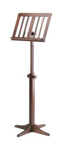K&M 116/1 Wooden Music Stand, Walnut, 2-Piece Folding Design, Height 715-1,225 mm, Beech Wood