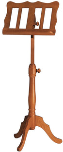 K&M 117 Wooden Music Stand, Cherrywood, 2-Piece Folding Design, Height 960-1,320 mm, Curved Baroque Design, Beech Wood