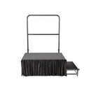 K&M 11990 Conductor Podium, Black, 1,000 x 1,000 x 96 mm, With Noise Filtering Carpet, Aluminum