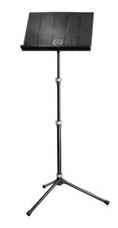 K&M 12125 Orchestra Music Stand, Black, 3-Piece Folding Design, Clamping Lever, Height 720-1,550 mm, Extra High, Collapsible Music Desk, Steel Stand, Plastic Desk