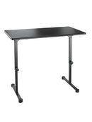 K&M 12170 DJ Desk Omega Pro, Black, Spring-Loaded Clamping Knob, Height 625-1,045 mm, Max Load 30 kg, Levelling End Cap to Stabilize the Stand on Uneven Surfaces, Flat and User-Friendly Package