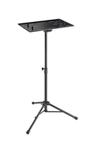K&M 12185 Laptop Stand Clamping Option, Black, 2-Piece Folding Design, Height 700-1,250 mm, Max Load 10 kg, 4 Adjustable Clamping Bolts with Rubber Caps Included, Steel