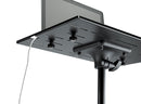 K&M 12185 Laptop Stand Clamping Option, Black, 2-Piece Folding Design, Height 700-1,250 mm, Max Load 10 kg, 4 Adjustable Clamping Bolts with Rubber Caps Included, Steel