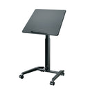 K&M 12186 Laptop Desk, Black, Continuous, Height 770-1130 mm, Max Load 8 kg, Locking Castors, Height Adjustment Using Foot Pedal, Steel Stand, Tabletop MDF