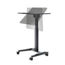K&M 12186 Laptop Desk, Black, Continuous, Height 770-1130 mm, Max Load 8 kg, Locking Castors, Height Adjustment Using Foot Pedal, Steel Stand, Tabletop MDF