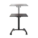 K&M 12186 Laptop Desk, Black, Continuous, Height 770-1130 mm, Max Load 8 kg, Locking Castors, Height Adjustment Using Foot Pedal, Steel Stand, Tabletop MDF
