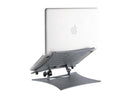 K&M 12197 Laptop Stand, Gray, Height 65 mm, Max Load 8 kg, Individually Adjustable Stop Pins, Non-Slip Rubber Pads Are Included, Aluminum, Steel