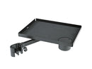 K&M 12225 Tray, Black, 250 x 330 mm, Can/cup Holder Is Included, With Slot for Convenient Cable Routing, Steel