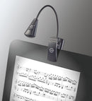 K&M 12241 Music Stand Light LED FlexLight, Black, Batteries Included, Plastic