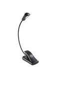 K&M 12242 Music Stand Light 2 LED FlexLight, Black, Batteries Included, Plastic