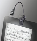 K&M 12242 Music Stand Light 2 LED FlexLight, Black, Batteries Included, Plastic