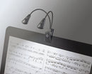 K&M 12243 Music Stand Light Double LED FlexLight, Black, Batteries Included, Plastic