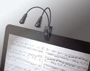 K&M 12244 Music Stand Light Double2 LED FlexLight, Black, Batteries Included, Plastic