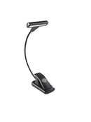 K&M 12247 Music Stand Light T-Model LED FlexLight, Black, Switch Between 2 Levels of Brightness, Batteries and Bag Included, Plastic