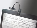 K&M 12247 Music Stand Light T-Model LED FlexLight, Black, Switch Between 2 Levels of Brightness, Batteries and Bag Included, Plastic