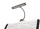 K&M 12287 Music Stand Light Orchestra Light Eos, Black, Switch Between 2 Levels of Brightness, Batteries, Power Adapter and Carrying Case Included, Plastic
