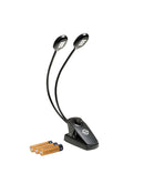 K&M 12271 Music Stand Light Twin Head Pro, Black, Newest LED Technology, Plastic