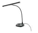 K&M 12297 LED Piano Lamp, Black, Includes Power Adapter, Very Bright LED Piano Lamp, Base Zinc Die-Cast, Gooseneck Steel, Plastic Lamp Shade