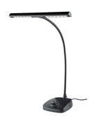 K&M 12298 LED Piano Lamp, Black, Includes Power Adapter, Brightness Dimmable, Base Zinc Die-Cast, Gooseneck Steel, Plastic Lamp Shade