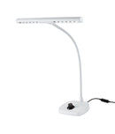 K&M 12298 LED Piano Lamp With Dimmer, White, Includes Power Adapter, Brightness Dimmable, Base Zinc Die-Cast, Gooseneck Steel, Plastic Lamp Shade