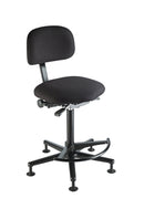 K&M 13460 Bass Stool, Black, Pneumatic Spring, Height 595-850 mm, Seat and Backrest Adjustable in Height and Inclination, Steel
