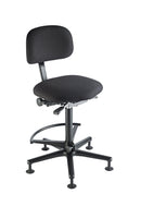 K&M 13460 Bass Stool, Black, Pneumatic Spring, Height 595-850 mm, Seat and Backrest Adjustable in Height and Inclination, Steel