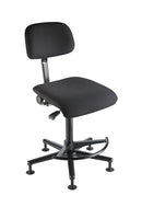 K&M 13480 Chair for Kettledrums and Conductor's, Black, Pneumatic Spring, Height 595-850 mm, Seat and Backrest Adjustable in Height and Inclination, Steel