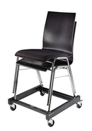 K&M 13490 Chair Cart, Black, 600 x 550 x 160 mm, Max Load 75 kg, Four Castors, Two of Them Lockable, Compact and Small Overall Size, Steel