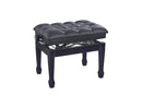 K&M 13965 Hydraulic Piano Bench Pneumatic Height Adjustment, Gloss Black/Leatherette, Pneumatic Spring, Height 490-590 mm, Quilted Seat Cushion, Leveling Feet Ensure a Wobble-Free and Secure Stand
