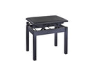 K&M 13992 Piano Bench Metal Legs, Black/Leatherette, Dual Crossbar, Height 445-545 mm, Steel