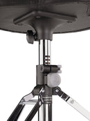K&M 14000 Drummer's Throne Gomezz, Chrome, 2-Piece Folding Design, Pull-Button and Clamping Lever, in 10 mm Steps, Height 475-675 mm, Fixed Large Rubber End Caps, Height Adjustment by a Notched System