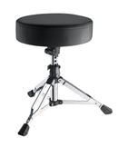 K&M 14010 Drummer's Throne Piccolino, Black Leatherette, 2-Piece Folding Design, Push-Button and Clamping Lever, in 15 mm Steps, Height 380-455 mm, The Easy-To-Use Wing Nut Permits a Seat Rotation