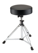 K&M 14020 Drummer's Throne Picco, Black Leatherette, 2-Piece Folding Design, Push-Button and Clamping Lever, in 15 mm Steps, Height 495-660 mm, The Easy-To-Use Wing Nut Permits a Seat Rotation, Steel