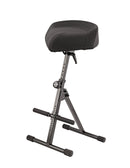K&M 14044 Stool, Black Fabric, 2-Piece Folding Design, Spring-Loaded Clamping Knob, Height 645-930 mm, Seat Can Be Adjusted in Height and Angle, Includes a Height Adjustable Footrest, Steel