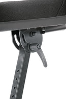 K&M 14046 Pneumatic Stool, Black Fabric, 2-Piece Folding Design, Spring-Loaded Clamping Knob/pneumatic Spring, Height 645-930 mm, Seat Can Be Adjusted in Height and Angle, Includes a Pneumatic Spring