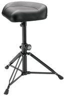K&M 14055 Drummer's Throne Nick, Black Leatherette, 2-Piece Folding Design, Spring-Loaded Bolt and Locking Screw, Height 510-710 mm, Steel