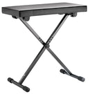 K&M 14065 Keyboard Bench, Black Leatherette, Inserted Screw, Height 405-600 mm, Collapsible for Easy Transport, Steel