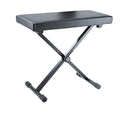 K&M 14075 Keyboard Bench, Black Leatherette, Inserted Screw, Height 415-610 mm, Large Seat, Steel