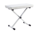 K&M 14077 Keyboard Bench, White Leatherette, Inserted Screw, Height 415-610 mm, Large Seat, Steel